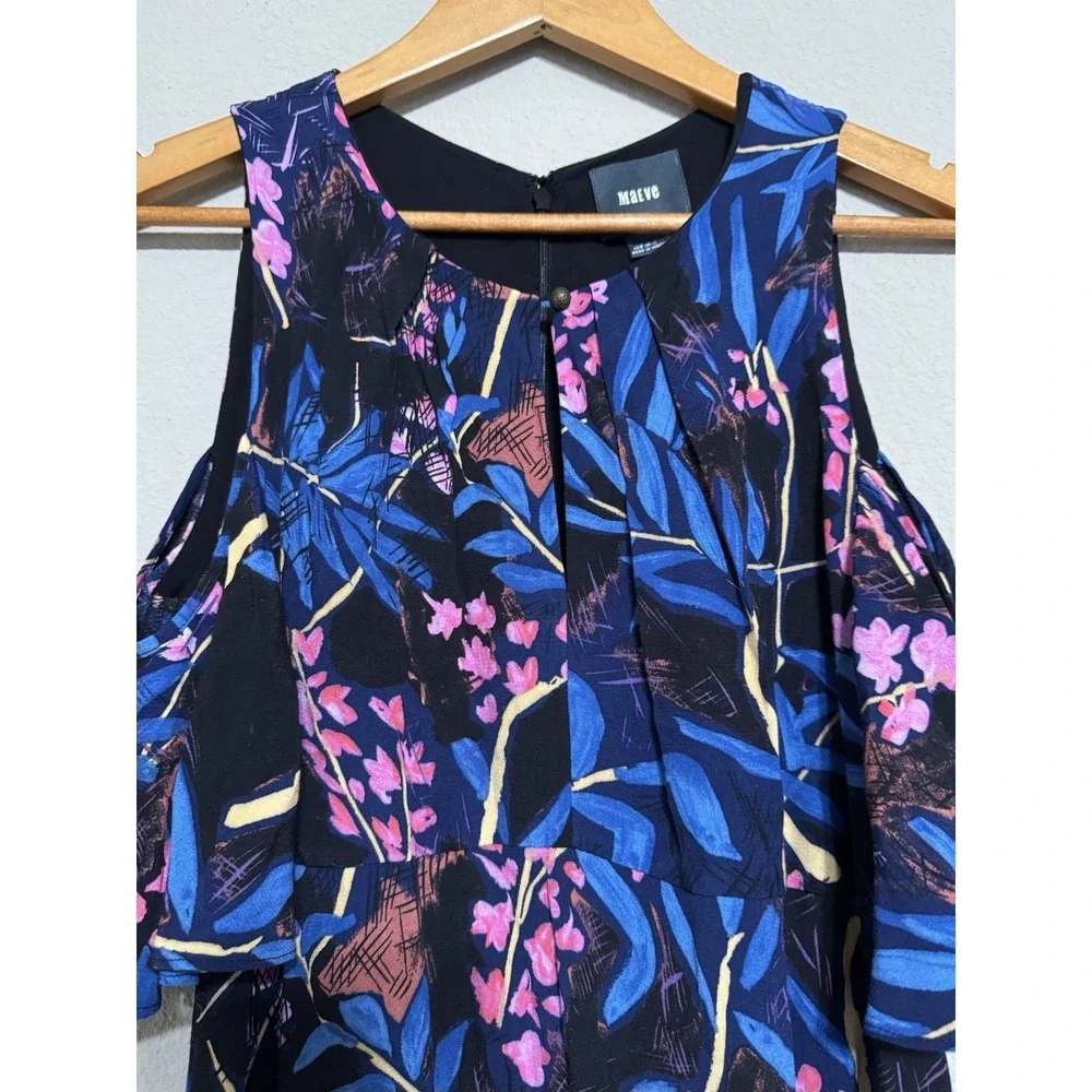 Anthropologie Maeve Women's Dress Elia Flutter Sleeve Size 6 Colorful‎ Floral